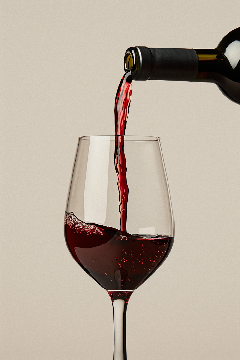 Red wine being poured into a glass