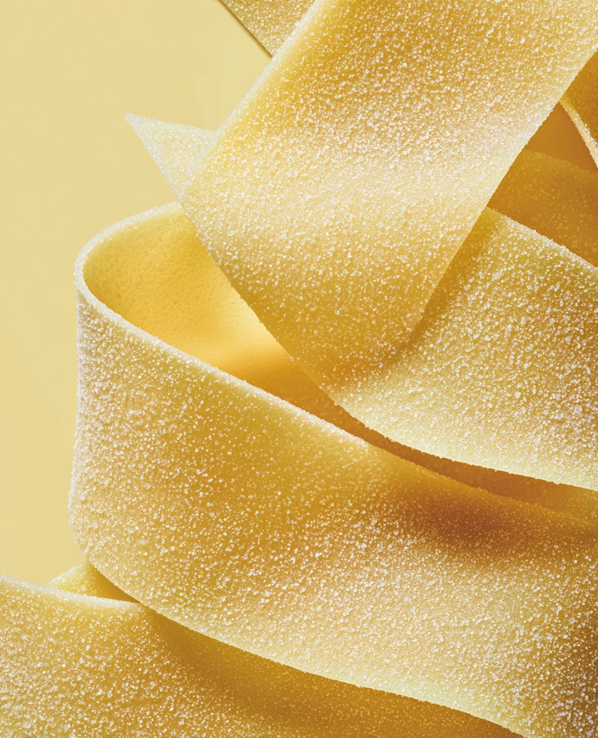 Fresh pasta ribbons dusted with flour